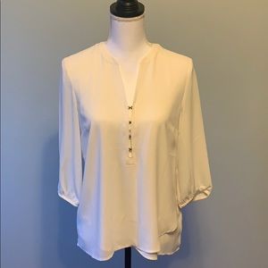 Maurices Cream 3/4 Sleeve Blouse